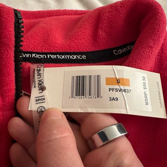 Calvin Klein Performance Small Fleece Zipper Active Womens Vest Hot Pink NWT - Picture 5 of 9